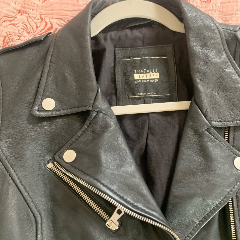 Zara Trafaluc Black Leather Jacket